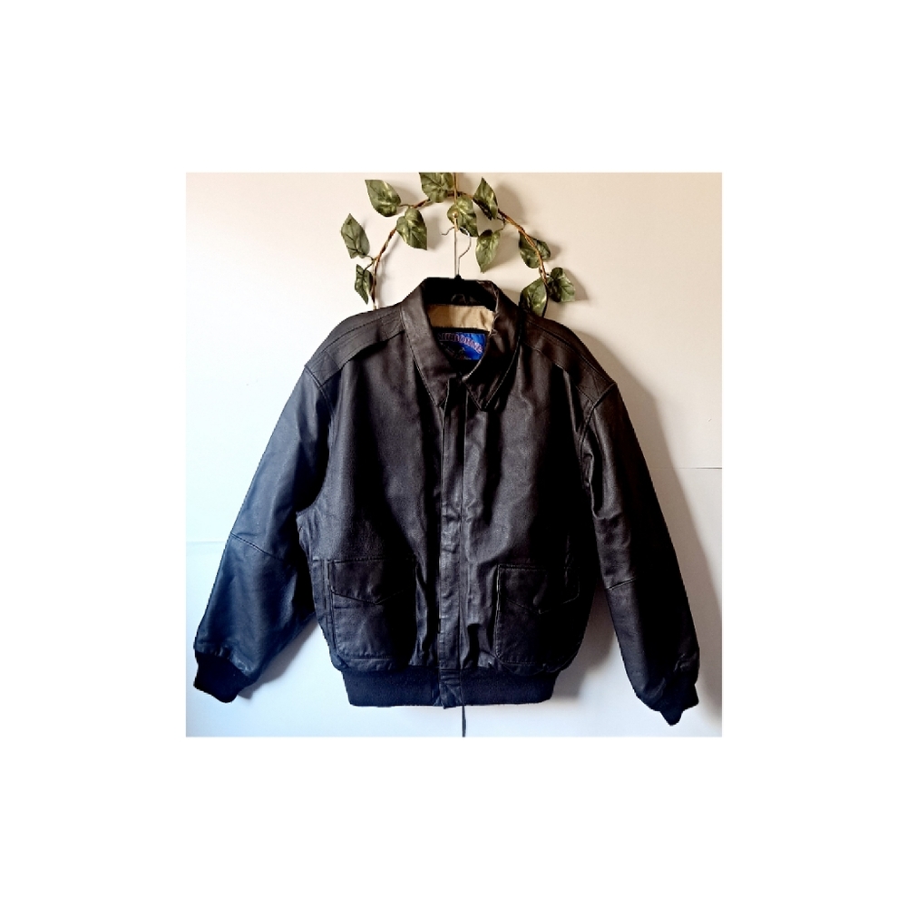 Airborne Mens Large Brown Bomber Jacket, NWOT Pit to pit; 26 in.Length: 27 i